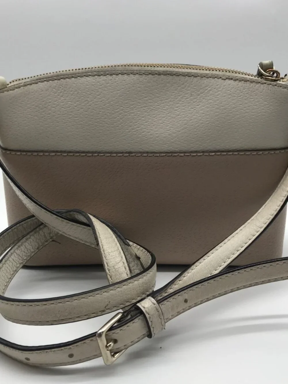 Kate Spade Mauve & Ivory Pebbled Leather Grove Street Millie Crossbody Bag